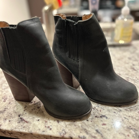 Gently worn Jeffery Campbell black heeled booties. - Picture 3 of 3